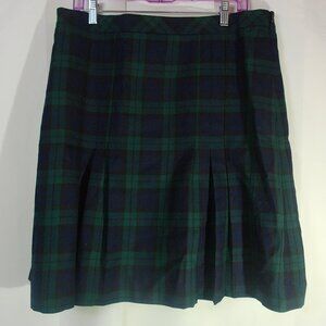 NWT Brooks Brothers 346 Plaid Skirt Women’s Size 12 Green Navy Wool Blend